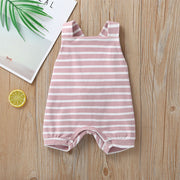 Randig babyromper i mjuk bomull