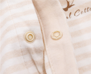 Striped baby jumpsuit with print and snap buttons