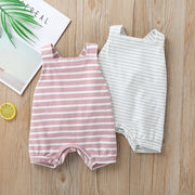 Randig babyromper i mjuk bomull