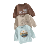 Toddler Cowboy & Cow Sweatshirt - Unisex Farm Animal Pullover